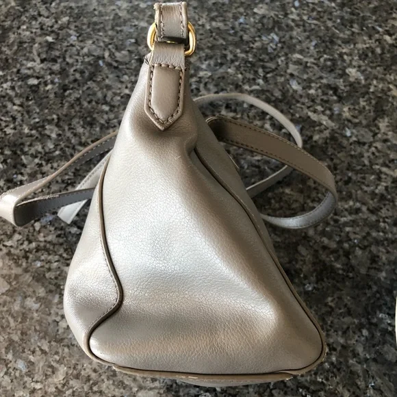 J CREW Factory Gray Leather Crossbody/Satchel Bag - Picture 6 of 16